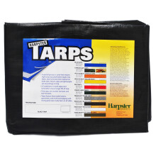 10 Ft X 12 Ft. Heavy Duty 6 Oz. BLACK Poly Tarp 11-12 mil