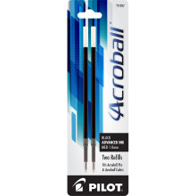 PILOT Acroball Advanced Tintennachfllung fr Druckkugelschreiber, mittlere Spitze, schwarze Tinte, 2er-Pack (77297)