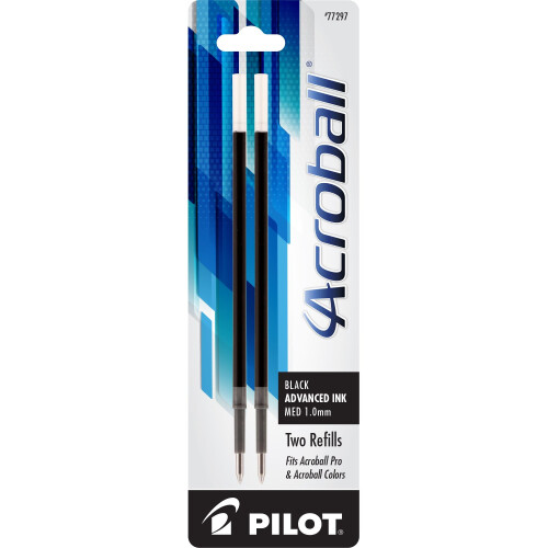 Pilot PILOT Acroball Advanced Ink Refill Για Στυλό, Μεσαίο Πόιντ, Μαύρο Μελάνι, 2-Pack (77297)