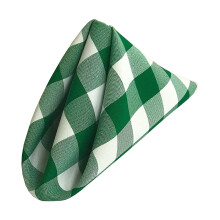 Toalhas de Mesa Quadriculadas LA Linen, 18" X 18", Verde e Branco