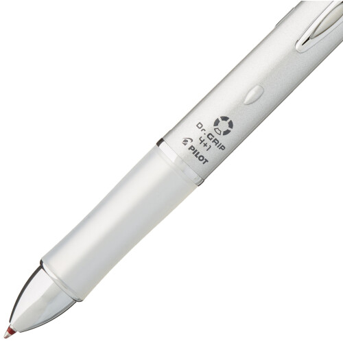 Pilot Pilot Πολυλειτουργικό Στυλό Dr. Grip 4+1, 0.7mm Acro Ink Μπλε Στυλό, 0.5mm Μηχανικό Μολύβι, Ασημί 1