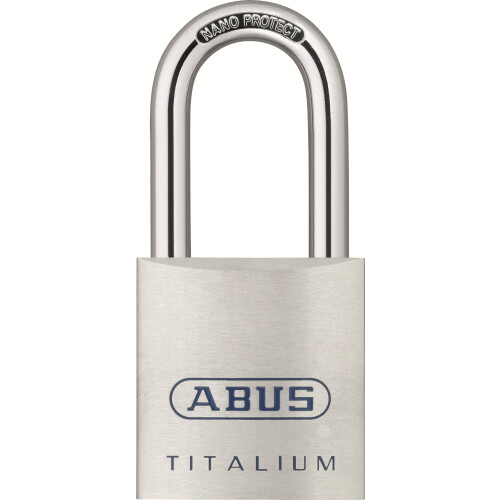 Abus ABUS 80TI/40 Titalium Αλουμινένιο Λουκέτο Κλειδί Διαφορετικό - Μακρύ Ατσάλινο Στεφάνι (1-1/2")