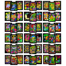 Colossal Pack of 54 Fuzzy Velvet Coloring Posters All Unique Designs - Bulk Crafts and Coloring Activity for All Ages - Great for Group Projects Assi