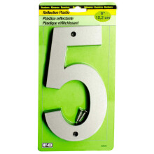Hy-Ko Products 30805 6 In Reflexní Plastová Číslice 5