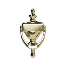 Hardware Essentials 852393 Knocker de porta de lat   o brilhante 7 polegadas