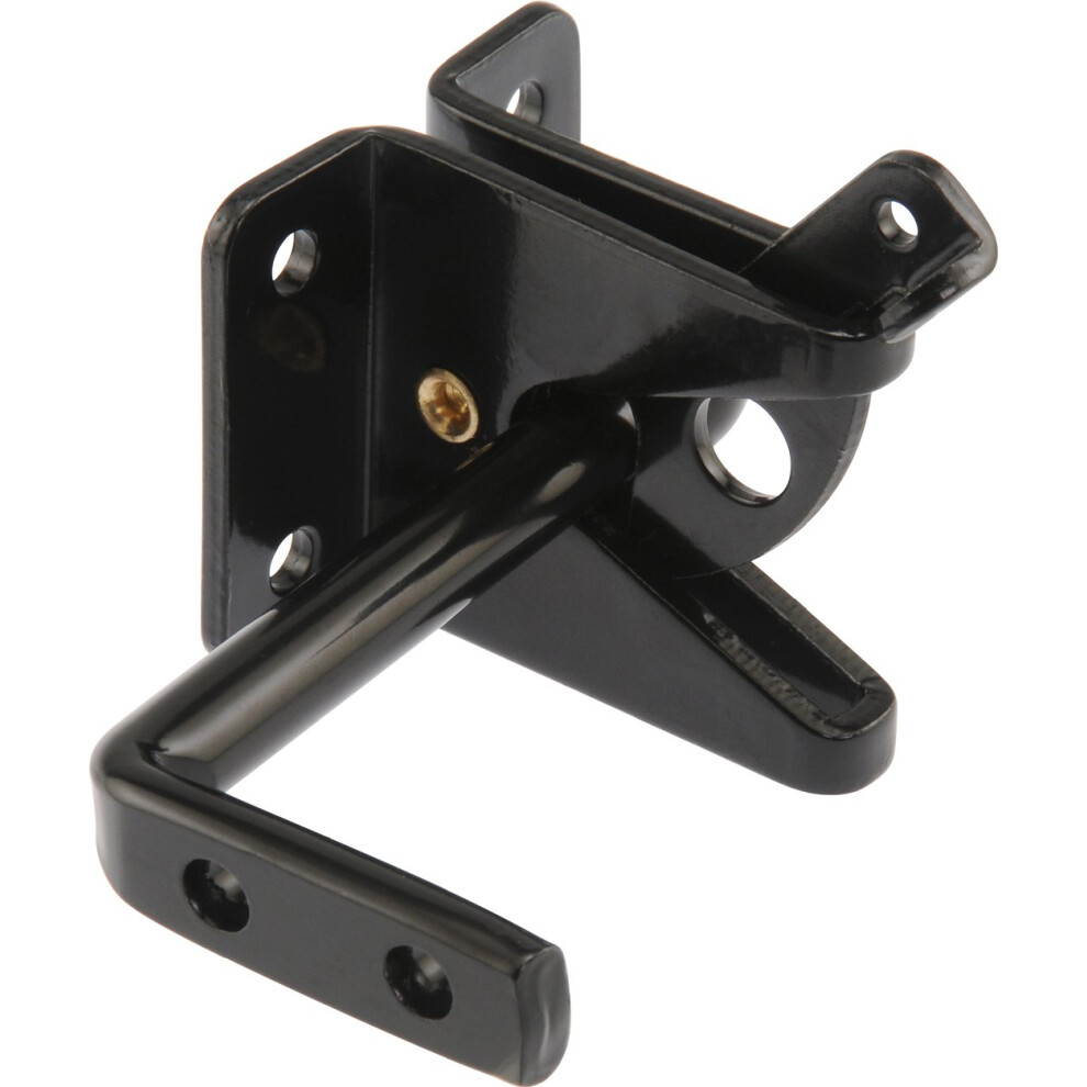 The Hillman Group 853342 Out Swinging Gate Latch - Black Finish 1-Pack 038902000842