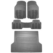 FH Group Climaproof Trimmable Non -Slip Vinil Covora?e complete Set complet - Fital Fit pentru ma?ini camioane ?i SUV -uri (gri) F11306 + F16400