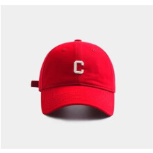 (Red) Baseball C Letter Cap Embroidered Hardtop Unisex Spring Summer Cap Duckbill