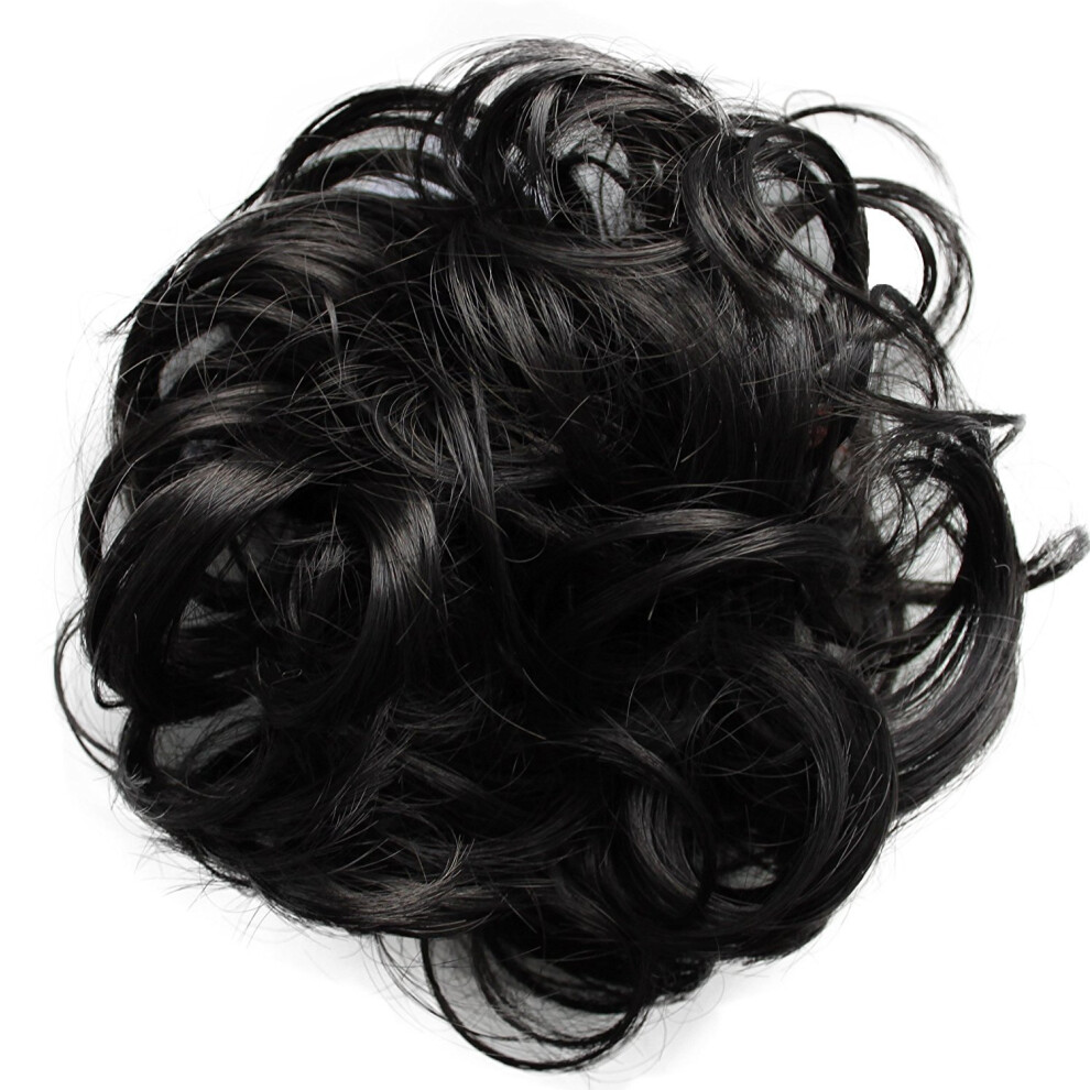 Caisha Parrucchino Updo Elastico Per Capelli Voluminoso Mosso Marrone-Nero G41A-image