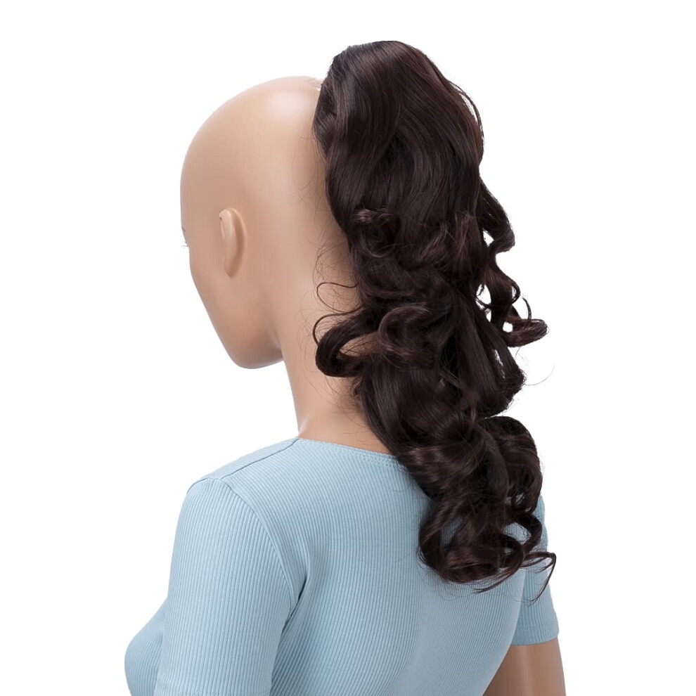 Caisha 16"" Hairpiece Ponytail Clip On Extension Voluminous Wavy Red-Brown H23