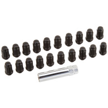 West Coast Wheel Accessories 12X1,25 Bulge Acorn Spline Lug Nuts 1,38"" 5 Lug Install Kit Schwarz