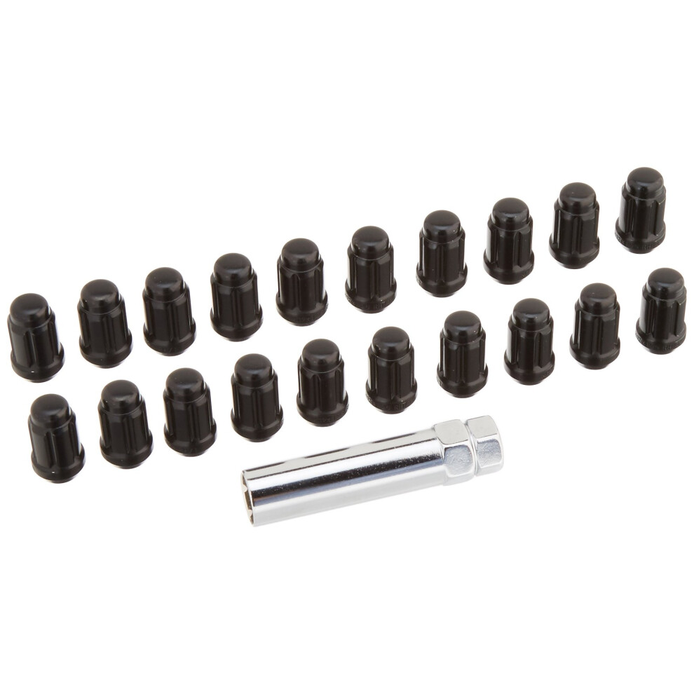 West Coast Wheel Accessories 12X1.25 Bulge Acorn Spline Lug Nuts 1.38 5 Lug Install Kit Black 813236013108
