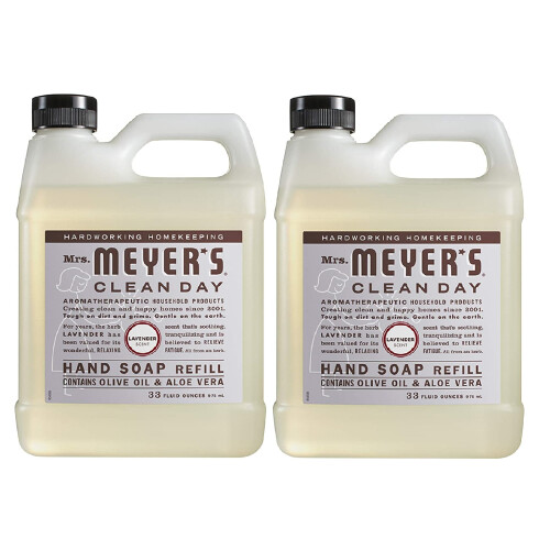 Mrs. Meyer's Clean Day Υγρό Σαπούνι Χεριών Ανταλλακτικό Λεβάντα 33 Fl Oz (Συσκευασία 2)