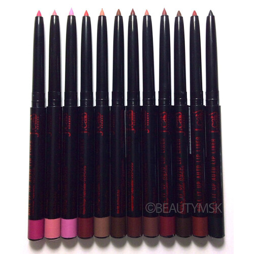 J.cat Beauty Roll It Up Αυτόματο Μολύβι Χειλιών Όλα 12 Χρώματα