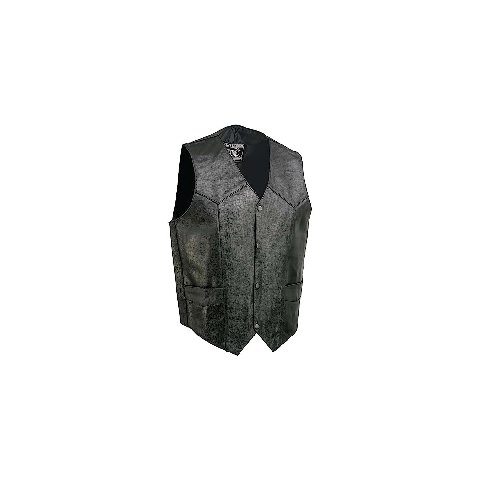 Gilet moto en cuir noir Event Leather EL5310 pour homme - Riding Cl