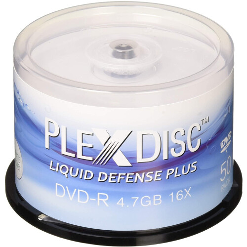 PlexDisc Ανθεκτικά Νερού Λευκά DVD-R 16x 4.7GB, 50 Δισκοι