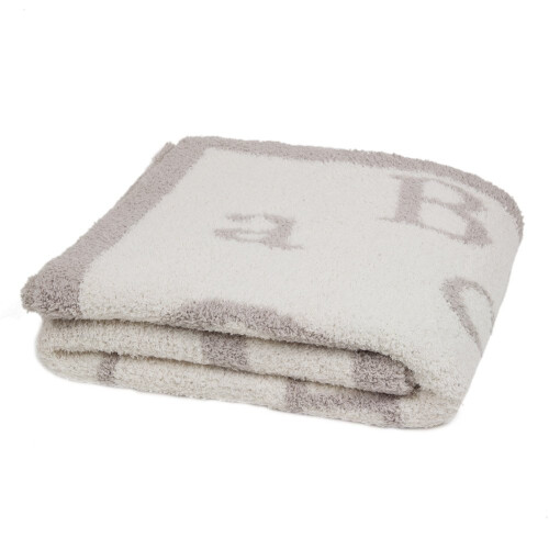 Barefoot Dreams Unisex CozyChic ABC Κουβέρτα Stone/Cream για Μωρά
