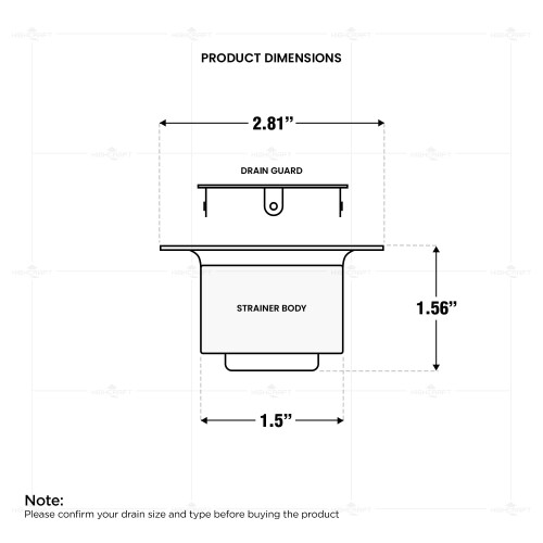 Highcraft 9793 Ραβδωτός Ανοξείδωτος Στρόφαλος RV Mobile Shower Drain Assembly 2