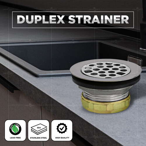 Highcraft 9793 Ραβδωτός Ανοξείδωτος Στρόφαλος RV Mobile Shower Drain Assembly 1