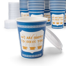 NY Coffee Cup 50 paper cups with lids