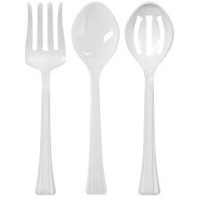 Lillian Tablesettings 3-in-1-Packung mit 3 Servierutensilien aus Kunststoff, 6,3 x 6,3 x 29,2 cm, Perlwei (65909)