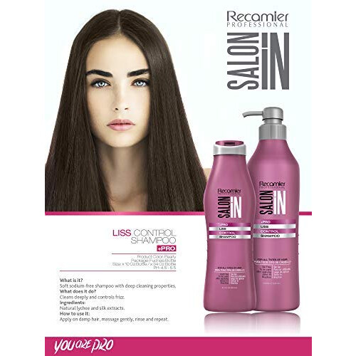 Champú Recamier Professional Salon Anti Frizz Liss Control 33.8oz 2