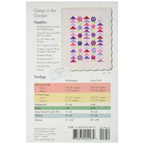 Colcha em um dia Eleanor Burns Pattern Geese no jardim 1