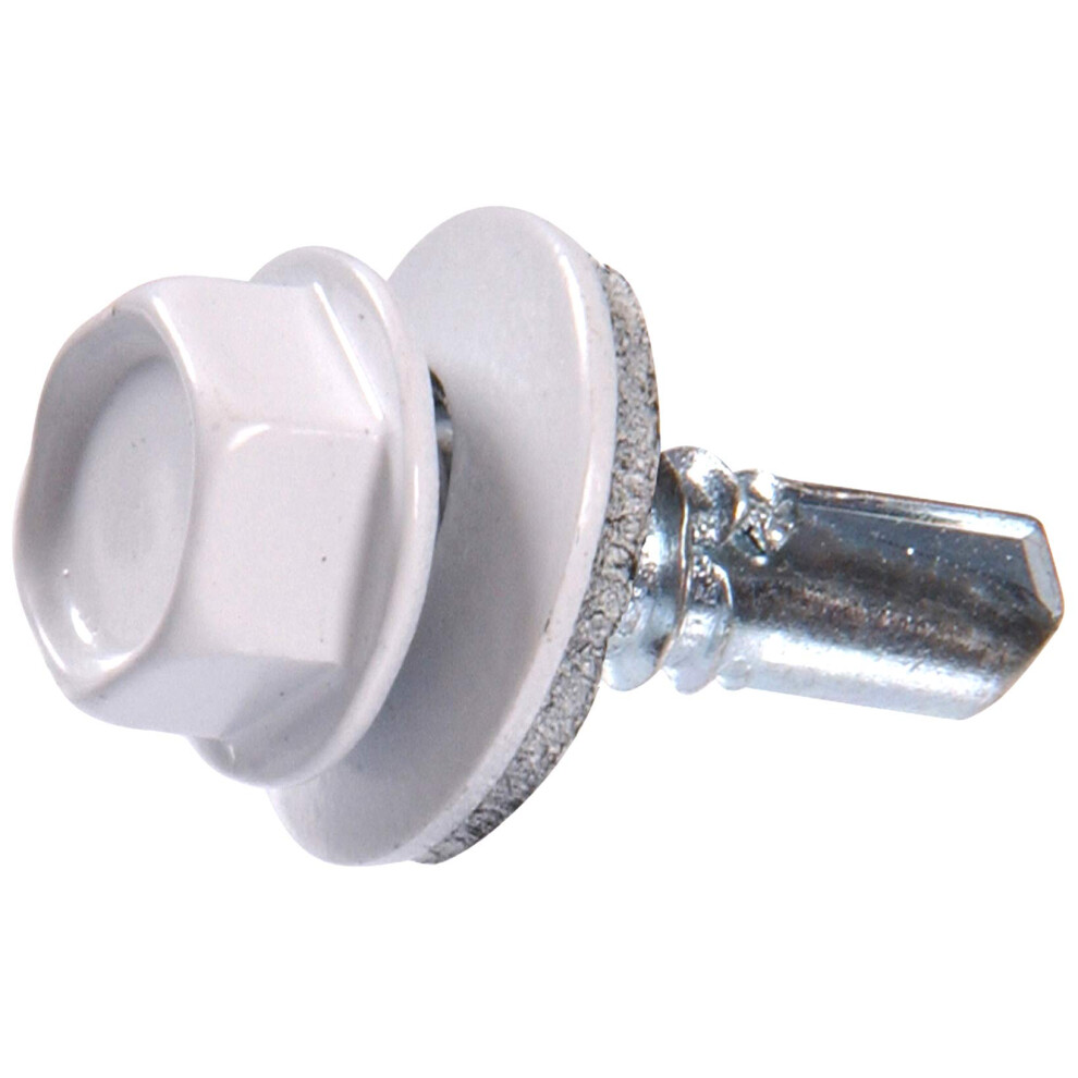 Vis     t   te plate     recouvrement peinte en blanc 14 x 7/8 po du groupe Hillman 48049, 1 livre
