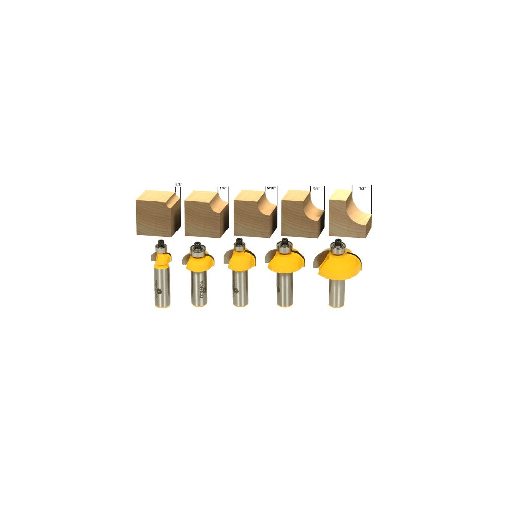 Yonico Router Bits Edge Forming Cove Set 5 Bit 12Inch Shank 13522 765573825848
