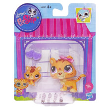 Figuras Littlest Pet Shop Tigre Naranja y Bebé Tigre