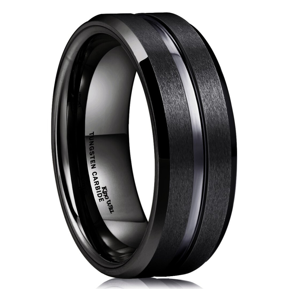 Bague de mariage classique en carbure de tungst   ne King Will de 8 mm pour hommes