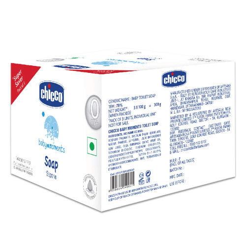 Chicco Baby Moments Soap pack of 3(300gm) 1