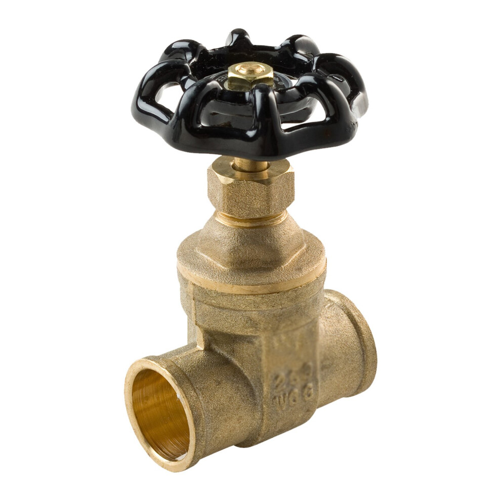 Midline Valve Gate Valve 1 Inch Sweat Connect, No-Lead Cast Brass 804595994955