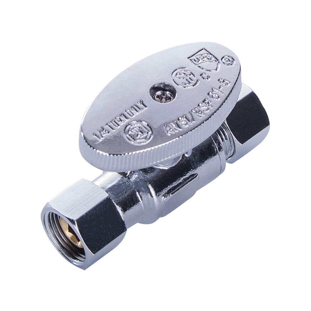 Midline Valve 82338Qs-Om Add On Valve; Quarter Turn Wheel 3/8 In. Comp Fip X 3/8 In. Comp Mip; Chrome Plated Brass 804595989272
