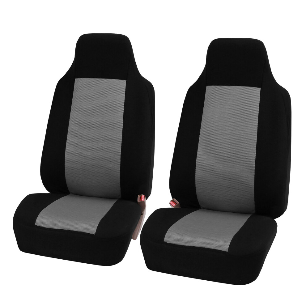 Fh Group Car Seat Covers Front Set Cloth - Car Seat Covers For Bu Gray 857687005312