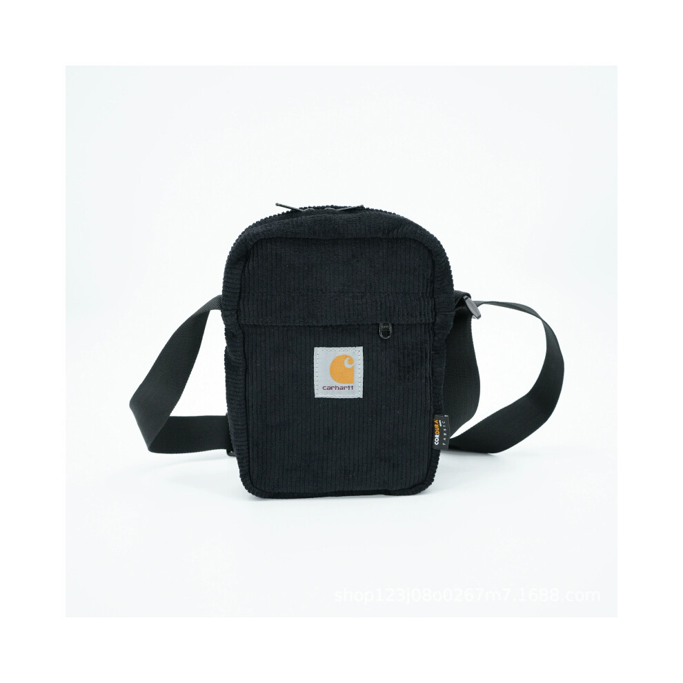 (Black) Carhartt Shoulder Velvet Bag Crossbody Purse Durable Messenger Unisex Travel