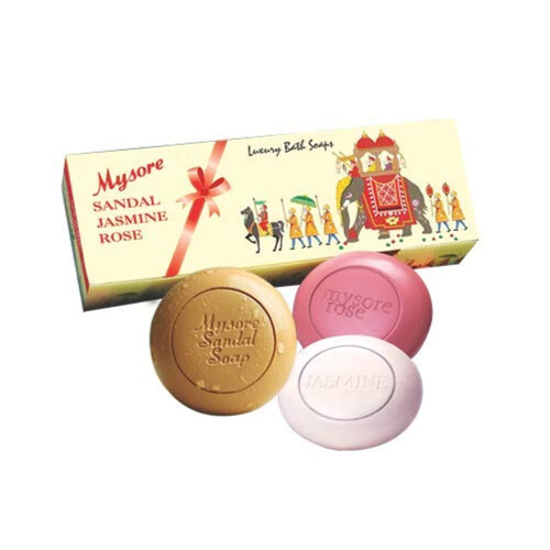 Mysore Sandal Jasmine e Rose Bath Soaps 5.3oz cada