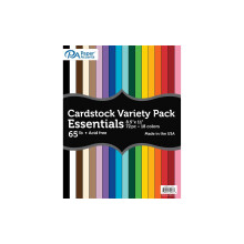 Paper Accents Variety Pack 8,5"" x 11"" 72 Stck 65 lb Essential farbiges Kartonpapier 4 Blatt in jeweils 18 Farben. Dazu gehren: Wei, Schwarz und Br