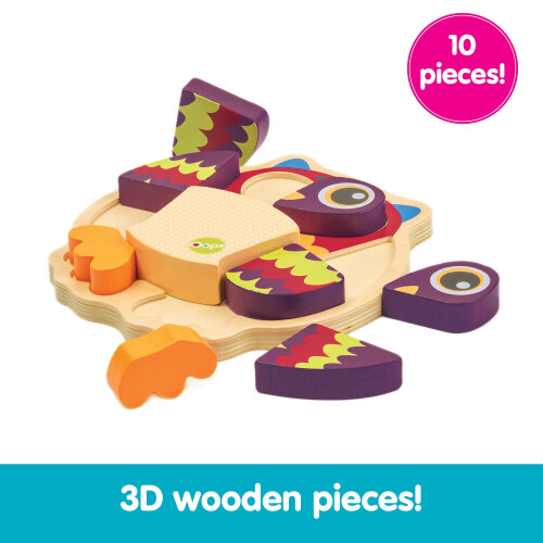 Oops Happy Puzzle - Tr?leget?jspuslespil til sm?b?rns ugle -karakter 2