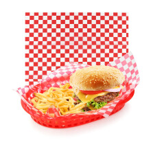 New Star Foodservice 44263 rot karierte Lebensmittelkorbeinlagen, 12 x 12 Zoll, 36er-Set
