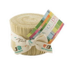 Rouleau de gel   e Bella Solids Parchment Junior 20 bandes de 2,5 pouces Moda Fabri