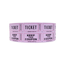 INDIANA TICKET CO. 2.000 lila Tombola-Lose, Doppelrolle, Premium-Qualitt, 50/50 Tombola-Lose, Eintrittskarten fr Veranstaltungen, Karneval, Tr