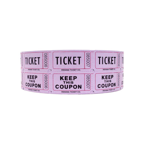 INDIANA TICKET CO. 2,000, Μωβ Λαχείο Διπλή Ρολή, Ποιοτικά 50/50 Λαχεία, Εισιτήρια για Εκδηλώσεις