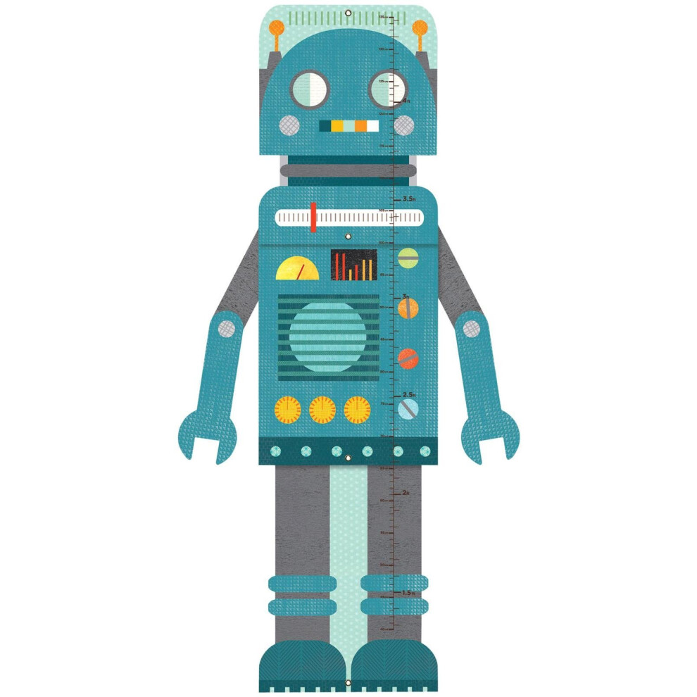 Tabla De Crecimiento Plegable Petit Collage Robot Azul-image