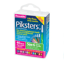 Piksters Brosses interdentaires – Taille 6 (vert), nettoie efficacement les espaces entre les dents et élimine les particules alimentaires