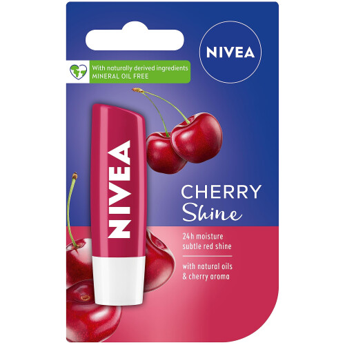 NIVEA NIVEA Cherry Lip Care - Κόκκινη Απόχρωση για Όμορφα, Ενυδατωμένα Χείλη - 4.8 g (Συσκευασία 6 τμχ) 2