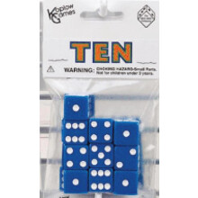 Blau mit weien Punkten, 16 mm (5/8 Zoll), D6 Wrfel (10) von Koplow Games