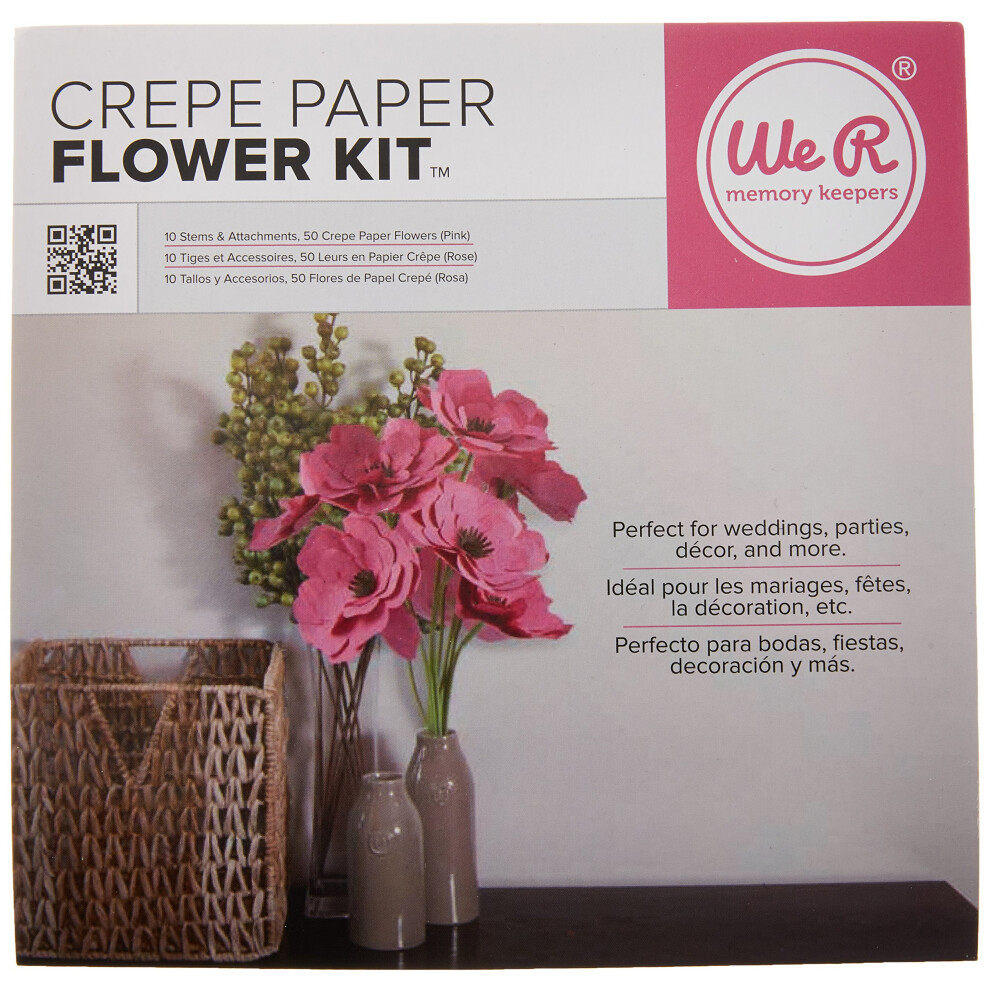Flores De Papel Crep? De Color Rosa De We R Memory Keepers-image
