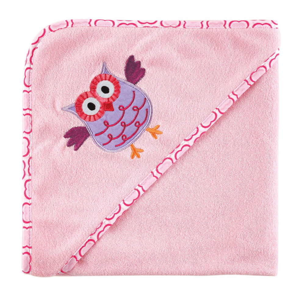 Serviette     capuche et gant de toilette unisexe pour b   b    Luvable Friends, hibou rose, taille unique