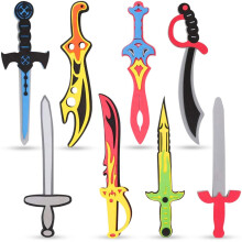 Liberty Imports 8 Pack Foam Swords Weapons Toy Set for Kids Cosplay Pretence Rollspel Kl upp tillbehr - 8 olika mnster Ninja Pirate Warrior Vi